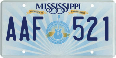 MS license plate AAF521