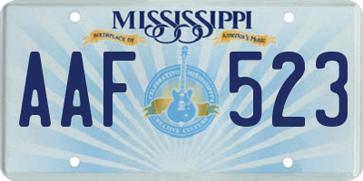 MS license plate AAF523