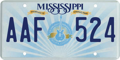 MS license plate AAF524