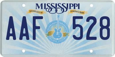 MS license plate AAF528