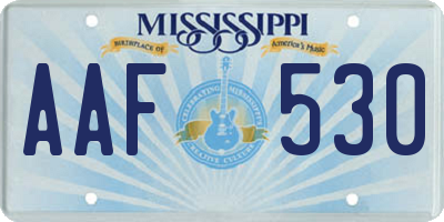 MS license plate AAF530