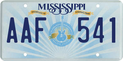 MS license plate AAF541