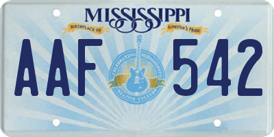 MS license plate AAF542