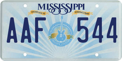 MS license plate AAF544