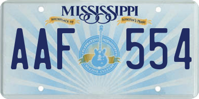MS license plate AAF554