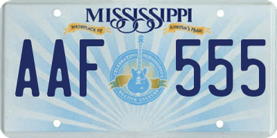 MS license plate AAF555