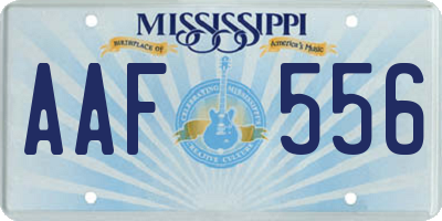 MS license plate AAF556