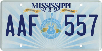 MS license plate AAF557