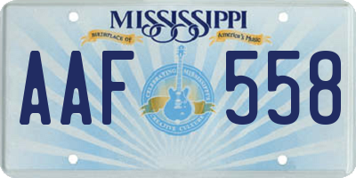 MS license plate AAF558