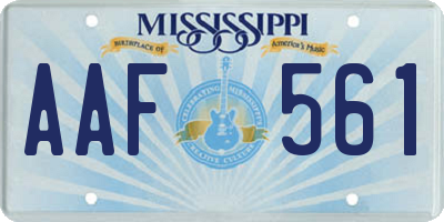 MS license plate AAF561