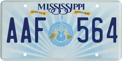 MS license plate AAF564