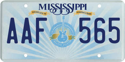 MS license plate AAF565