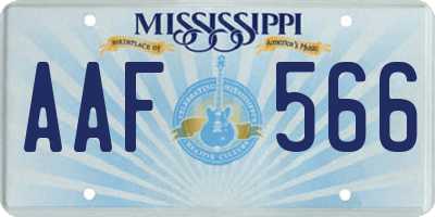 MS license plate AAF566