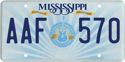 MS license plate AAF570