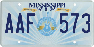 MS license plate AAF573