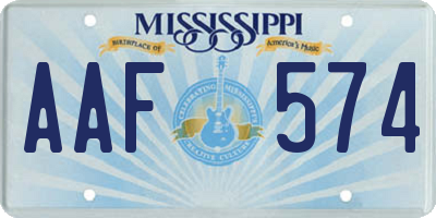 MS license plate AAF574