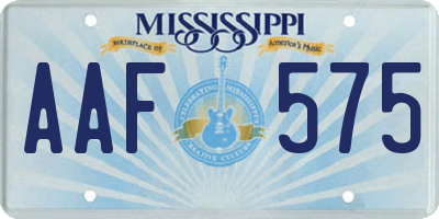 MS license plate AAF575