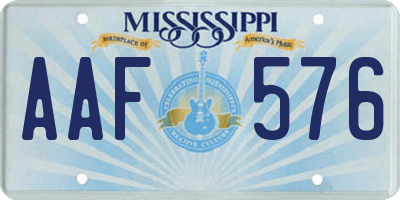 MS license plate AAF576