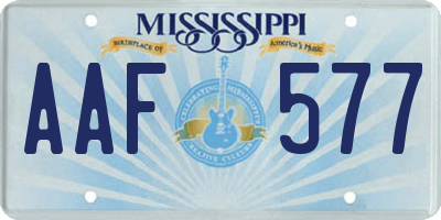 MS license plate AAF577