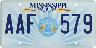 MS license plate AAF579