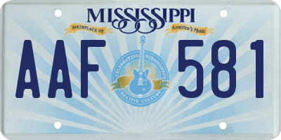 MS license plate AAF581