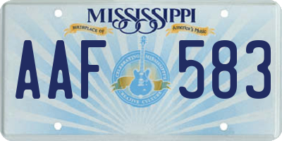 MS license plate AAF583