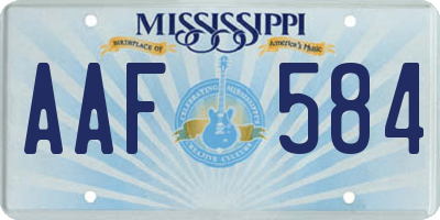 MS license plate AAF584