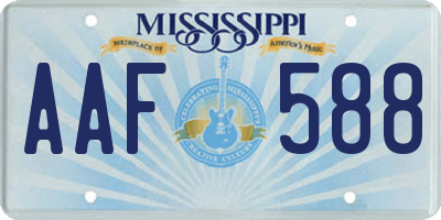 MS license plate AAF588