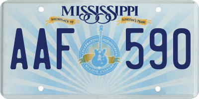 MS license plate AAF590