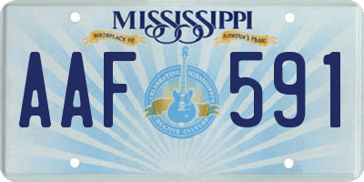 MS license plate AAF591
