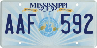 MS license plate AAF592