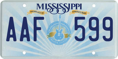 MS license plate AAF599