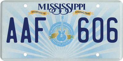 MS license plate AAF606