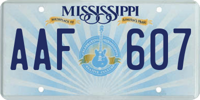 MS license plate AAF607