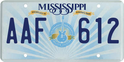 MS license plate AAF612