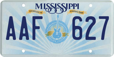 MS license plate AAF627