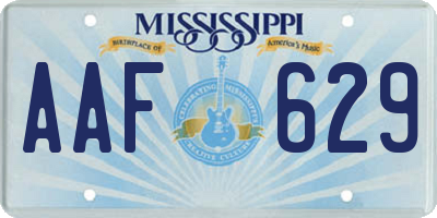 MS license plate AAF629