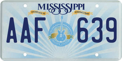 MS license plate AAF639