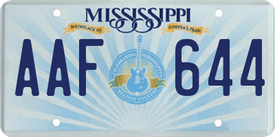 MS license plate AAF644