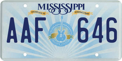 MS license plate AAF646