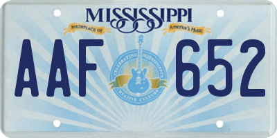 MS license plate AAF652