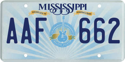 MS license plate AAF662