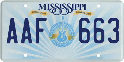 MS license plate AAF663