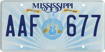 MS license plate AAF677