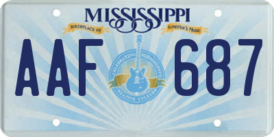 MS license plate AAF687