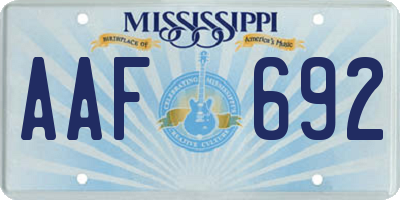 MS license plate AAF692
