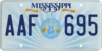 MS license plate AAF695