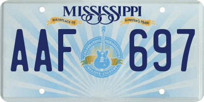 MS license plate AAF697