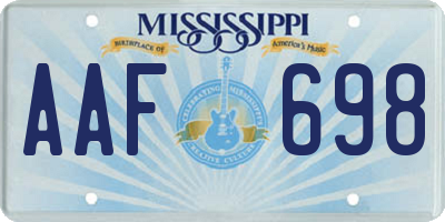 MS license plate AAF698