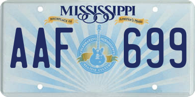 MS license plate AAF699